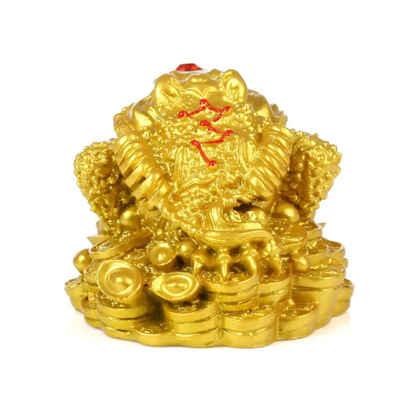 Office Tabletop Feng Shui Wealth Fortune Chinese LUCKY Frog Golden Toad Home Decoration Coin Money Gifts Ornaments