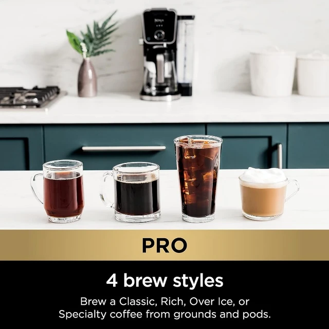 Ninja CFP307 DualBrew Pro Specialty Coffee System, Single-Serve, Compatible  with K-Cups & 12-Cup Drip Coffee Maker, with Permanent Filter Black