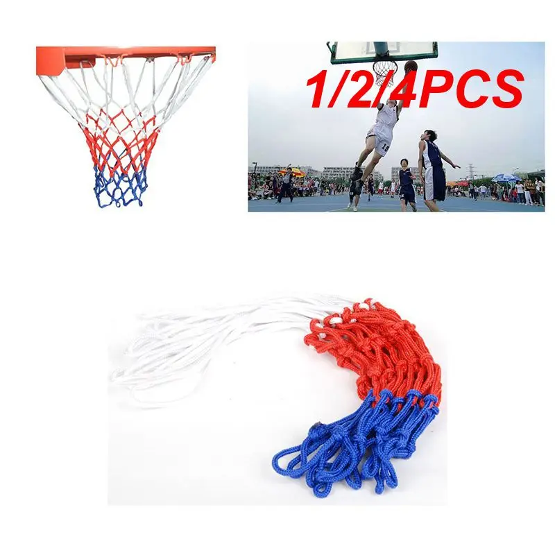 

1/2/4PCS 1-Basketball Net All-Weather Basketball Net Tri-Color Basketball Hoop Net Powered Basketball Hoop Basket Rim Net