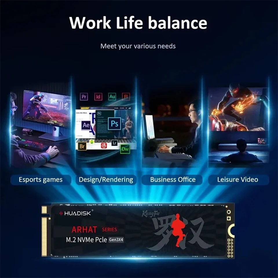 【3時間】 1TB SSD M.2 NVMe 3D TLC HUADISK Huadisk SSD NVMe M.2 1TB/512GB 内蔵SSDドライブ PCIE3.0 3000MB/秒