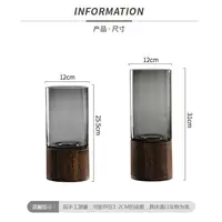 Modern European Style Vase Living Room Dining Table Flower Arrangement Wooden Base Transparent Glass Vase Home Decoration Gift - Image 6