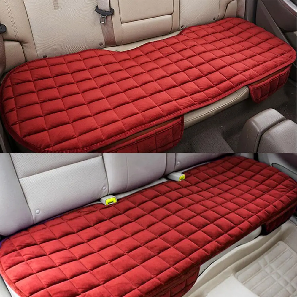 Car Seat Cover Front Rear Flocking Cloth Cushion Non Van Universal Slide Winter Protector Keep Warm Fit Suv Truck Pad Auto R6U6
