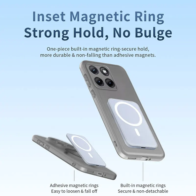 Luxury Matte Soft TPU Magnetic Back Cover Anti-Drop Phone Case