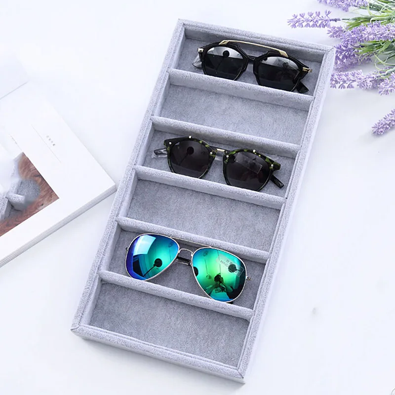 

Velvet 6Grids Sunglasses Display Box Jewelery Display Packaging Props Jewellery Organizer Tray Fashion Cases Packaging