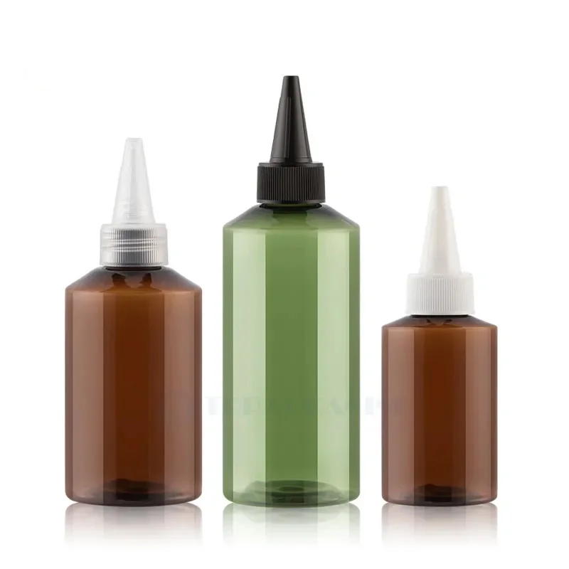 50PCS*50/100/150/200ML Empty Green Plastic Squeeze Bottle Liquid Refillable Point Mouth Hair Perm Amber Cosmetic Container Brown чернила russian roulette radical green 200ml