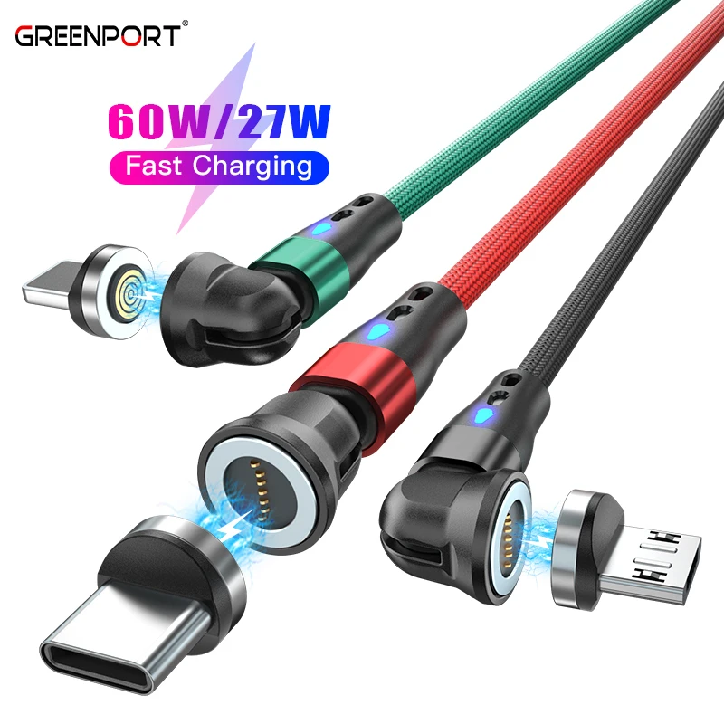 

Factory Price High Quality Phone Charging Cable Free Change Heads PD60W 3 IN 1 Magnetic Charging Cable