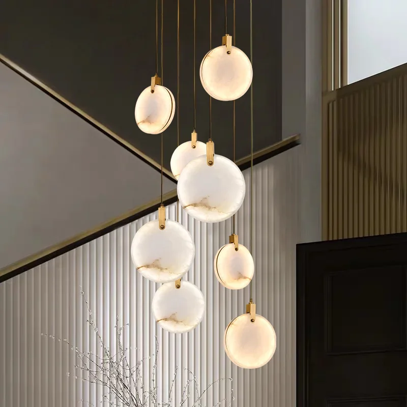 Description Picture 3 of itemModern Marble Pendant Lamp Living Room Bedroom Bedside Dining Room Staircase Kitchen LED Decoration Lights Hanging Lighting Home