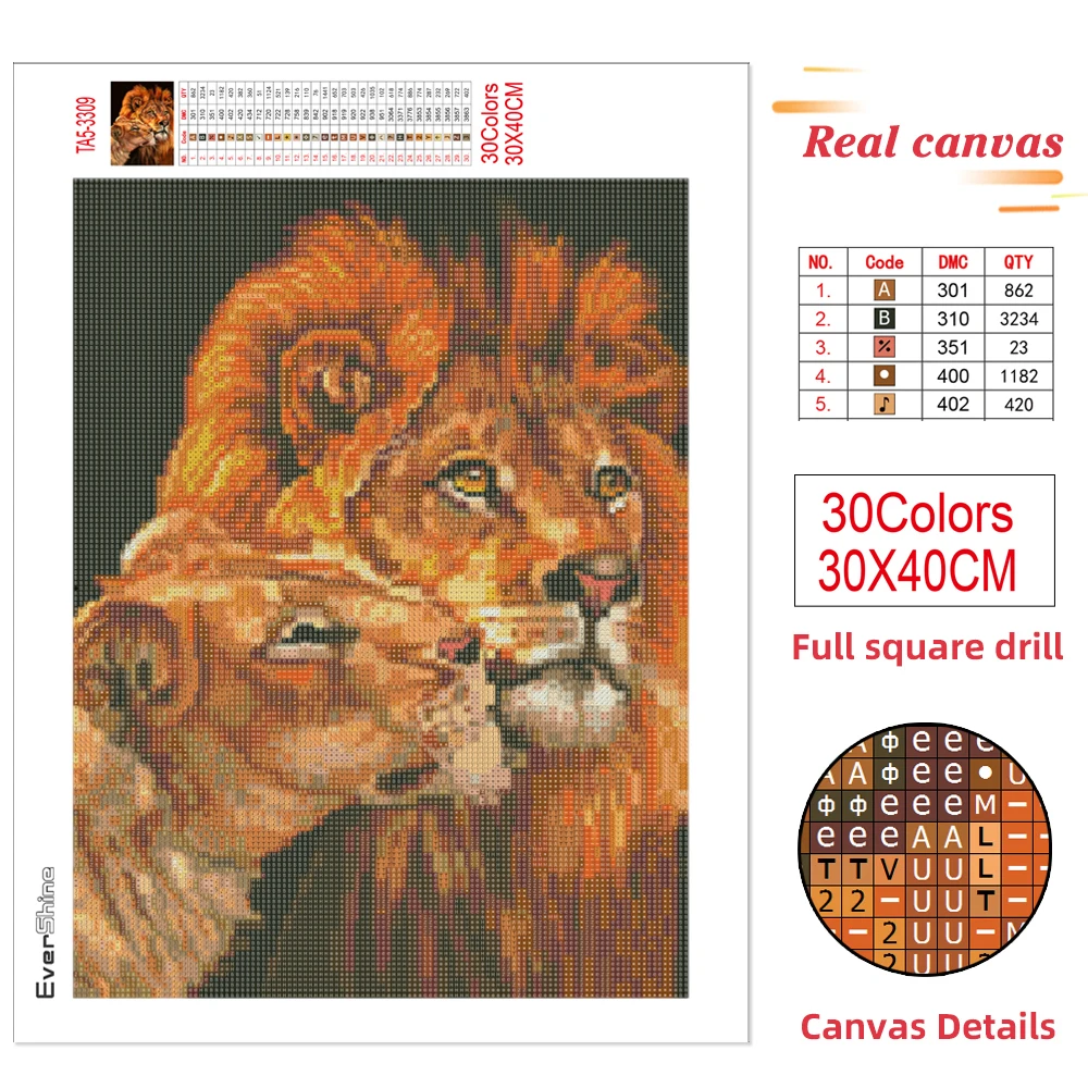EverShine Diamond Painting Lion Cross Stitch Kits Mosaic Rhinestone Pictures Diamond Embroidery Animal Art Home Decor diamond painting,diamond painting accessories,diamond painting accessory box