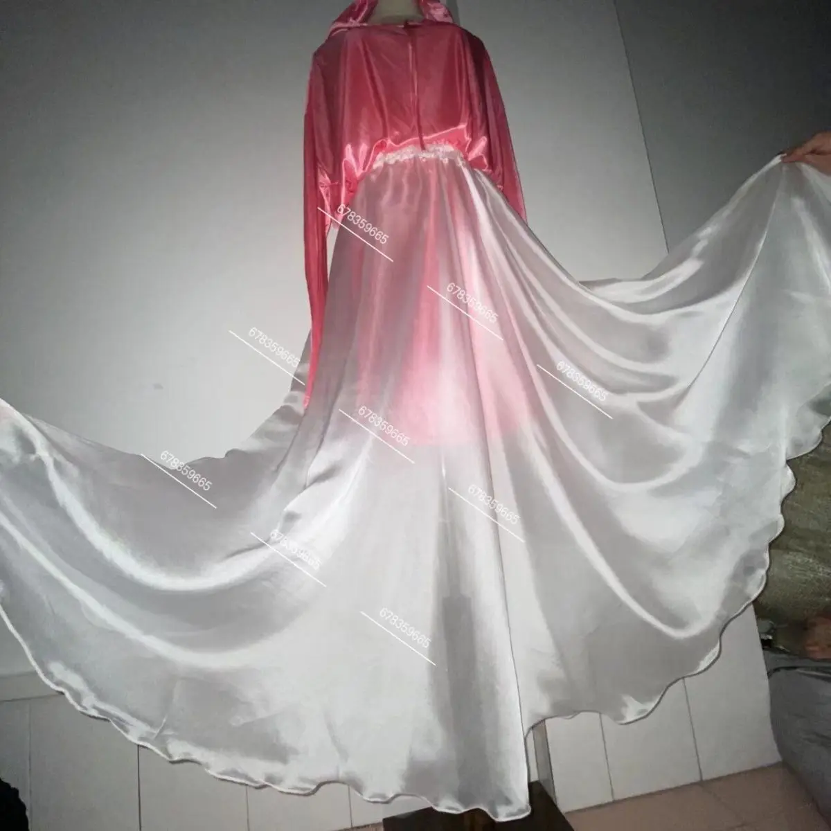 Summer Transparent Satin Sexy Women High Waist Long Skirt Yoga Sleeping Loose Bottoms