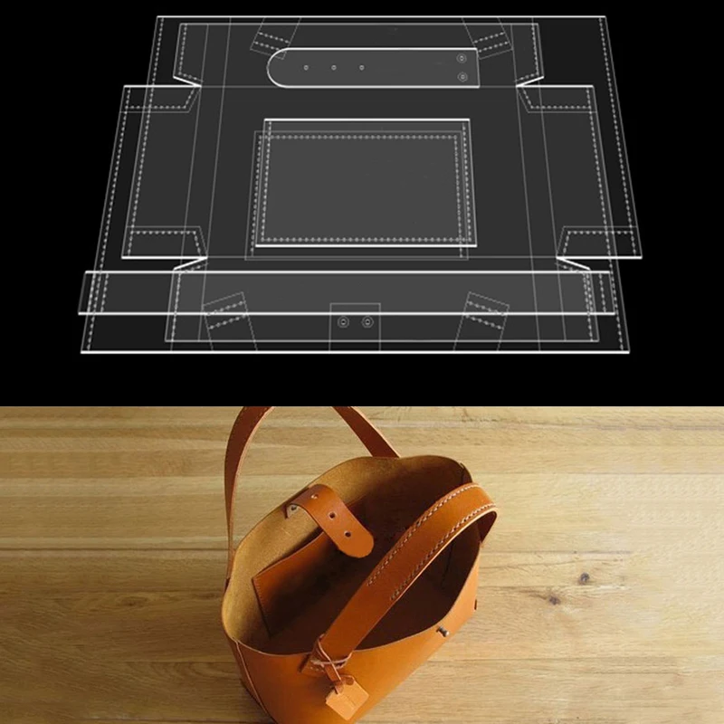 Handmade Leather Handbag Templates 5PCS for DIY