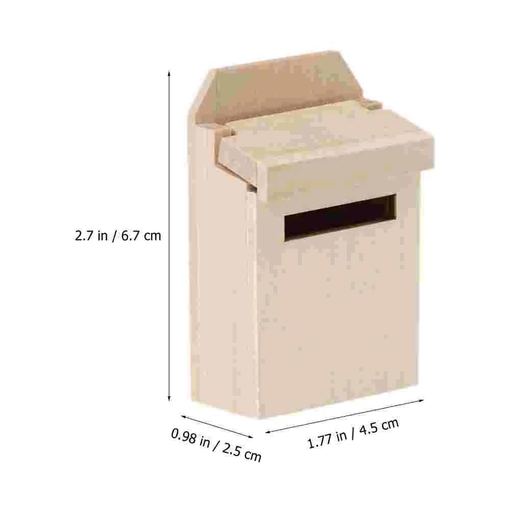 Mini Wooden Mailbox Model Miniature Furniture Dollhouse Decor Post Box Letter Box Garden Supplies House Accessories