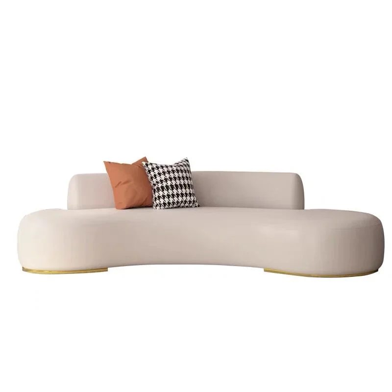 

Nordic Light Luxury Curved Fabric Sofa Minimalist Living Room Simple Clothing Store Leisure Area