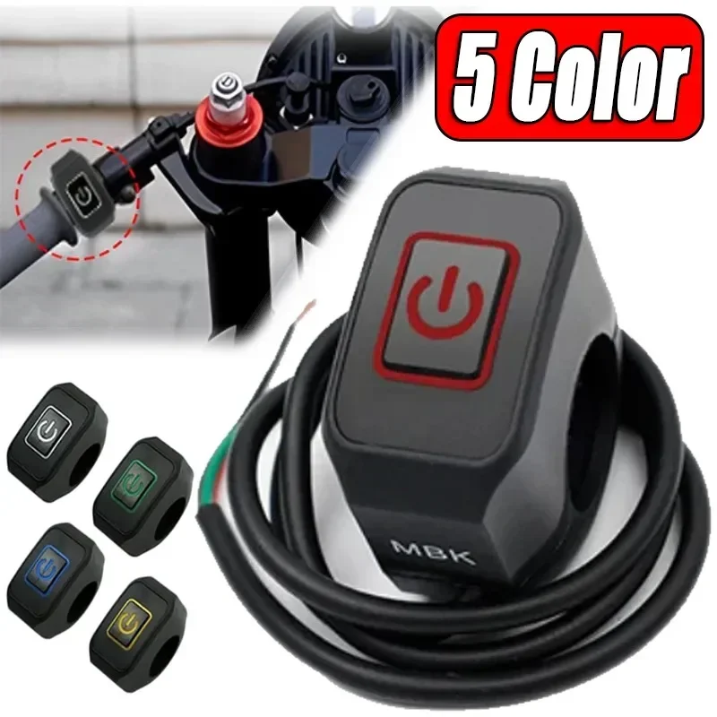 

22mm 12v Motorcycle Handlebar Switch with Led Light Electric Star Pressure Waterproof Control Switch Button Modified Accessories