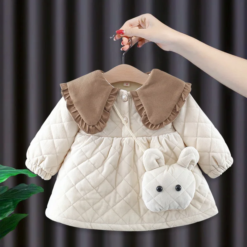 2022 Baby Girls Winter Dress Cotton Padded Velvet Winter Warm Birthday  Princess Dresses Kids Children Clothes Vestidos Outfits - AliExpress