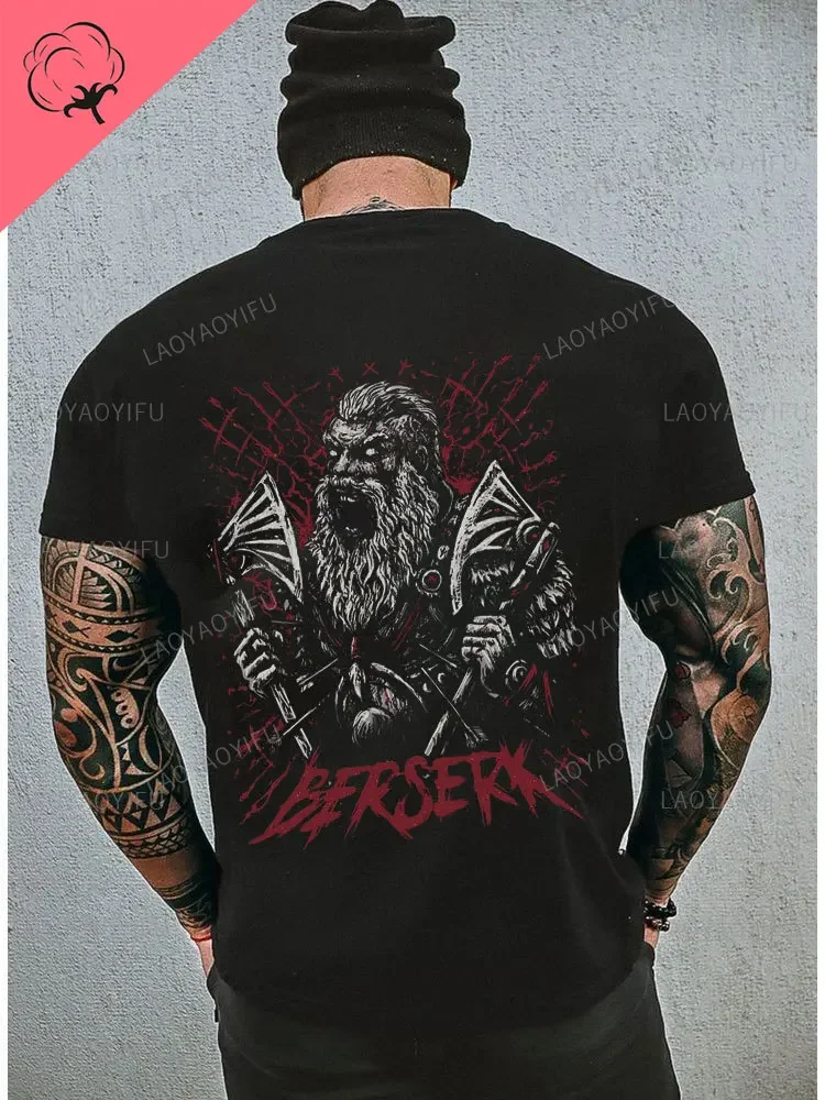 T-shirt Thor Ragnarok T-shirt Uomo Cotone Viking: Design Celtico Con Corvo Di Odino, Thor E Ragnar T-shirt Odino Corvo Celtica Cotone Pesante Gildan