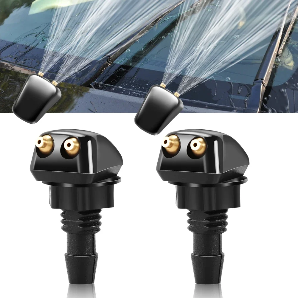 2Pcs Front Windshield Washer Nozzles – Adjustable Spray Jets for Jeep&Dodge Ram 1500 2500 3500,Challenger,Caliber,Clog-Resistant