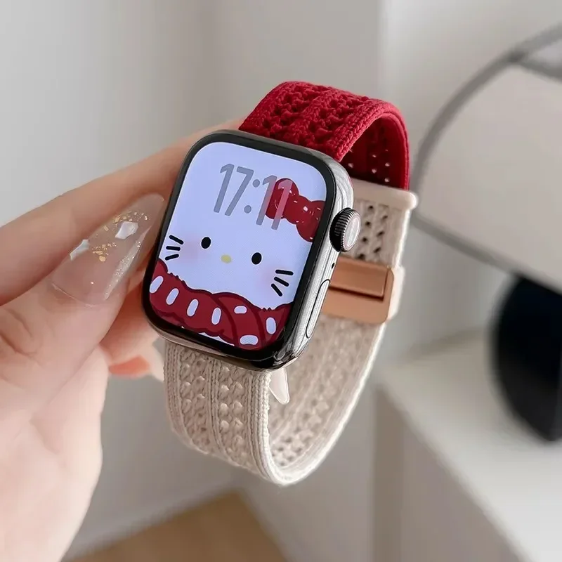 حزام مضفر لساعة أبل 44 مللي متر 40 مللي متر 45 ملل...