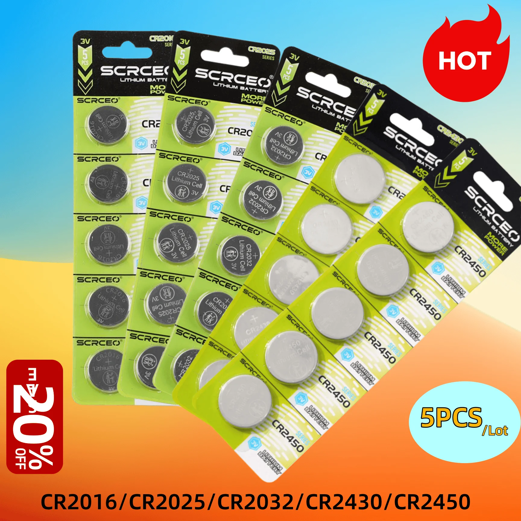 5PCSCR2016CR2025CR2032CR2430CR24503VLithiumCoinCellBatteryforRemoteControllersGarageDoorOpenerstoys-AliExpress44