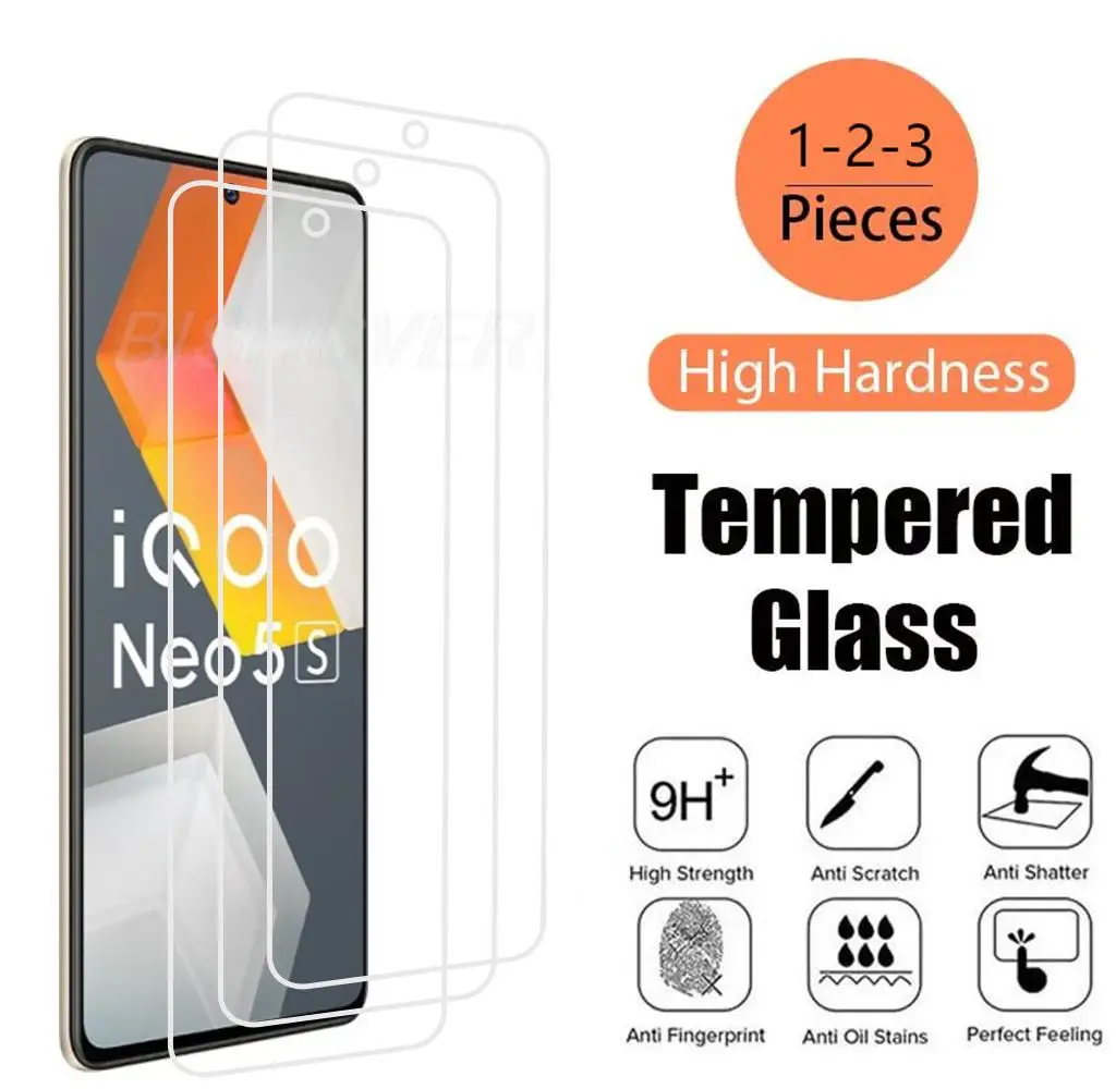 

For Vivo iQOO Neo 5S 6.62" HD Tempered Glass Protective On For Vivo iQOO 9 SE Screen Protector Film Cover