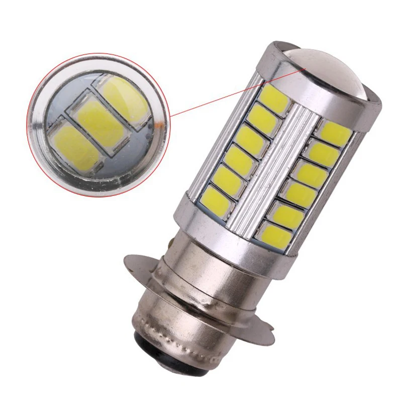 LED 안개등 램프, 자동 오토바이 헤드라이트, 33 SMD 모터 헤드램프, PX15D, BA20D, 1 개