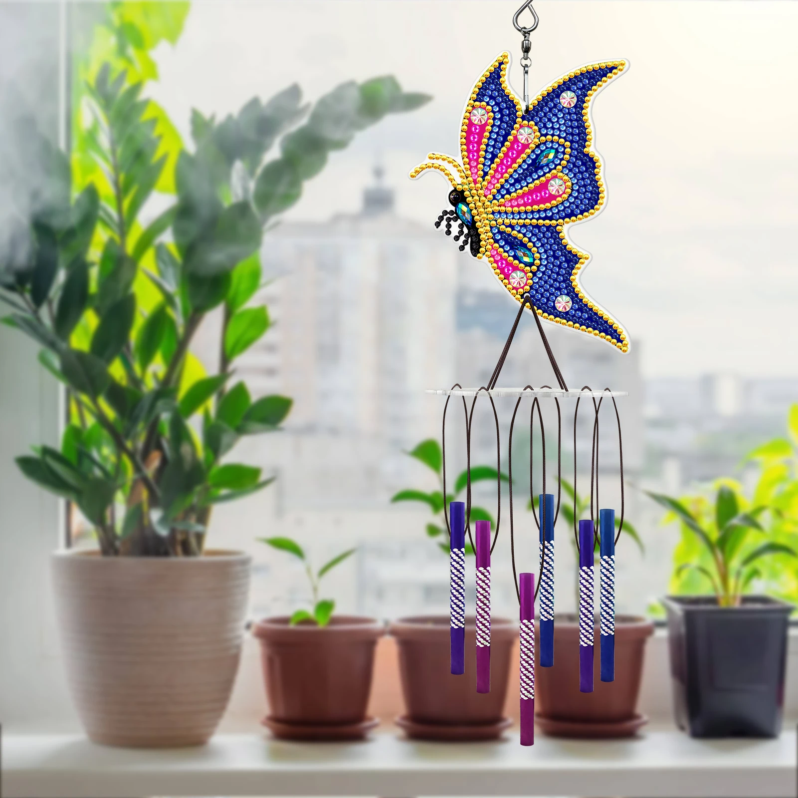 New Animal Butterfly Wind Chime DIY Diamond Painting Wind Chime Ornament 5D Diamond Mosaic Embroidery Craft Home Decoration Gift best 5D DIY Diamond Painting