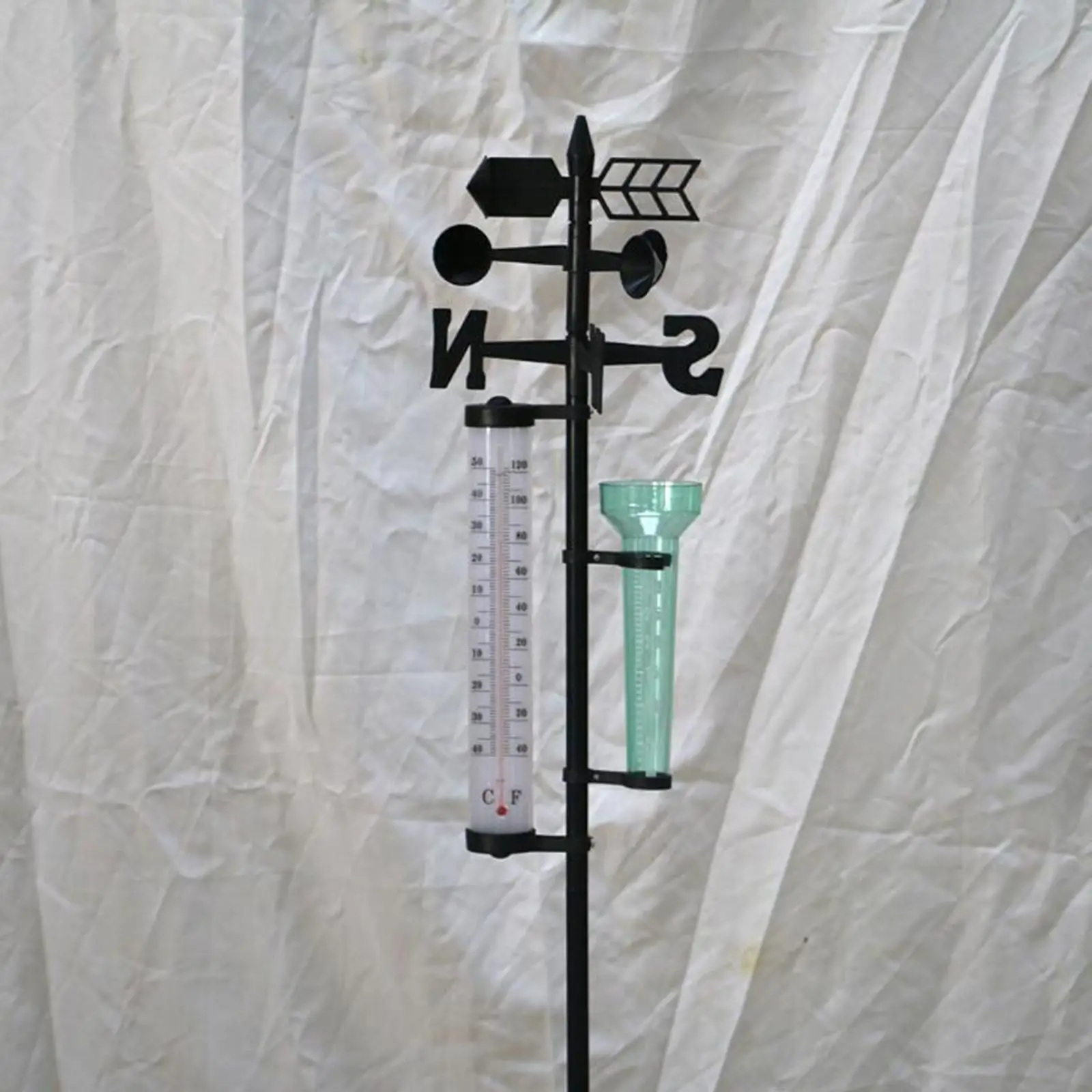 3-in-1 Weather Station Rain Gauge Thermometer Weather Vane for Yard Farm 3-in-1 Weather Station Rain Gauge Thermometer Weather Vane for Yard Farm