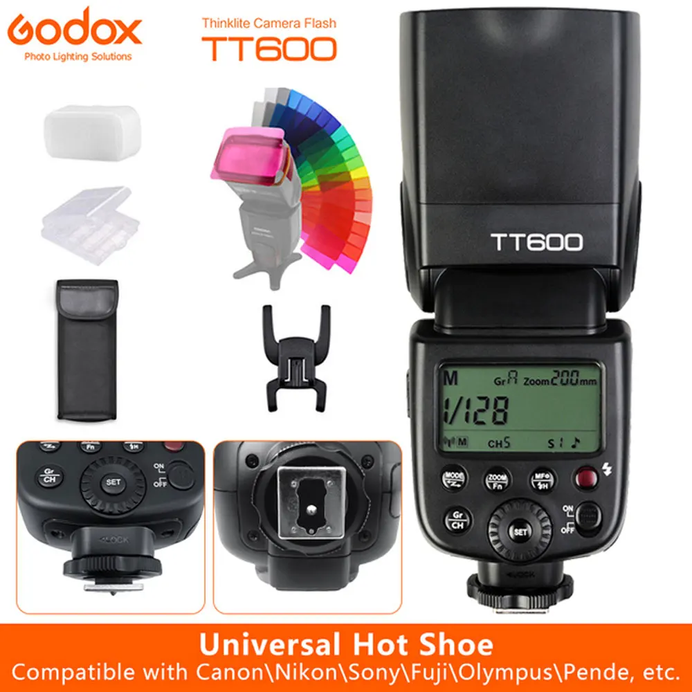 Godox GN60 TT600 Built-in 2.4G Wireless Camera Flashes Speedlites with Xpro  Transmitter for Canon Nikon Sony Fuji Olympus Camera - AliExpress