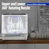 Compact Countertop Dishwasher 5L Tank 6 Cleaning Programs Double Spray Arm Design 3in1 Dishwasher Dryer Cabinet  Mini Dishwasher 4