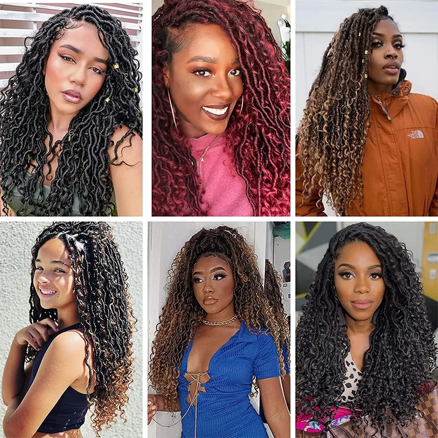 Ombre Hairstyles Goddess Faux Locs Curly Crochet Braid Synthetic Hair 18  Inch 24roots Ombre Curly Crochet Hair - China Hairpieces and Crochet Hair  price