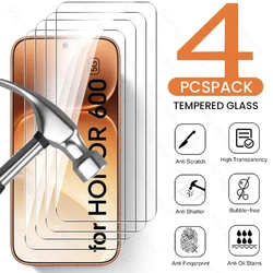 Premium 4 - Pack 9H Tempered Glass Screen Protector for Honor 600 Pro 5G (Transparent)
