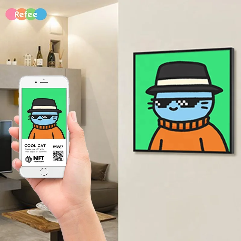 

Supper canvas 2K 4K Token Wallet Art Screen 22inch Square LCD Digital photo Frames NFT display