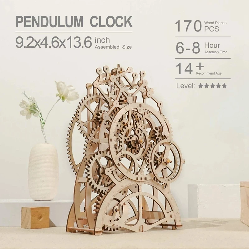 Robotime 3D drewniane Puzzle DIY Model mechaniczny do cięcia laserowego zestawy klocki do budowy zabawki konstrukcyjne prezent dla dzieci dorosłych