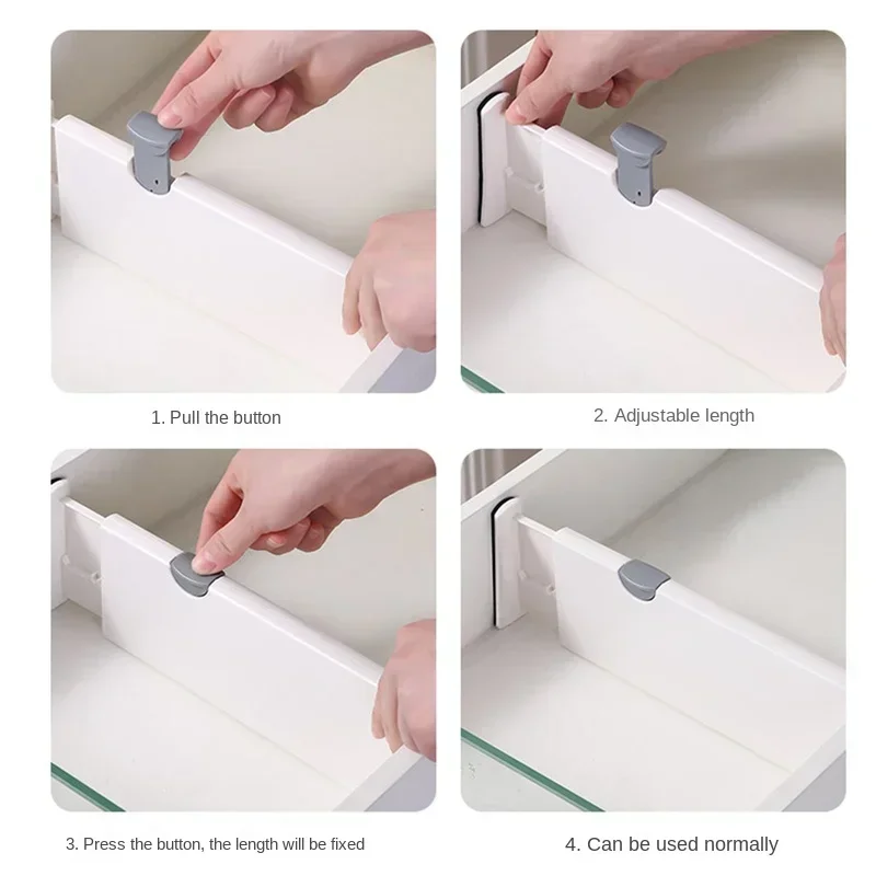 4 Pack Drawer Dividers Organizer Adjustable Storage Retractable Drawer Partition Holder Household Clapboard Kitchen Organizer 4
