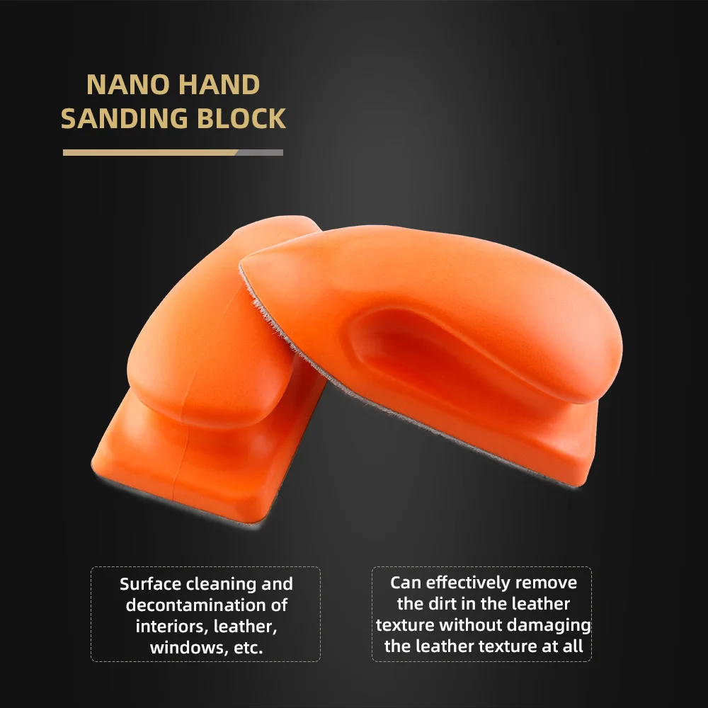 (Bulk Sale) SPTA Nano Hand Block Pad Sanding Disc Holder PU Leather Cleaning Brush Stains Removing Tool