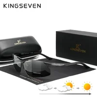KINGSEVEN UV400 Polarized Men'S Sunglasses Aluminum Driving Mirror Lens Male Glasses Anti-reflection Women Biking Eyewear