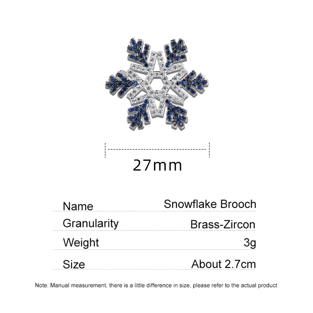 SAVOYSHI Luxury Snowflake Brooches For Mens Women Gift Blue Rhinestone Zircon Badge Pin Suit Coat Dress Sweater Accessories