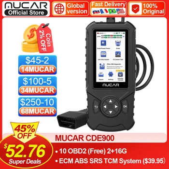 Mucar OBD2 진단 도구 CDE900, 16G ROM, 와이파이 엔진, 자동차 OBD 2 코드 리더, 차량 스캐너, 스캔 도구, PK CDL20