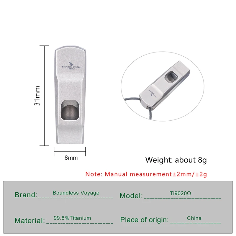 Titanium Whistle Sports Training Treble Outdoor Emergency Survival Whistle Loud voice Long Transmission Distance 2