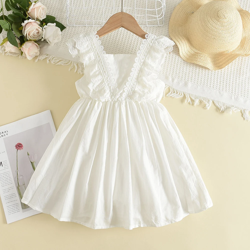 Bear Leader Kids Girls Dresses Summer Lace Princess Dresses Children Solid color Clothing Baby Wedding Party Vestidos girls dress princess costume kids clothes