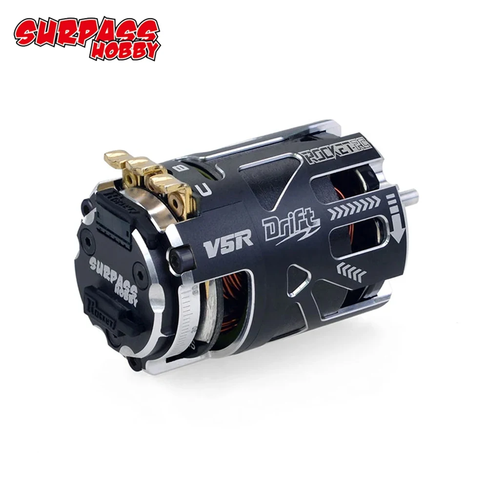 Surpass Hobby Rocket 540 V5R 2-Pole Sensored Brushless Motor 3.175mm Shaft Dual Sensor Port For 1/10 1:10 Drafting Racing Car