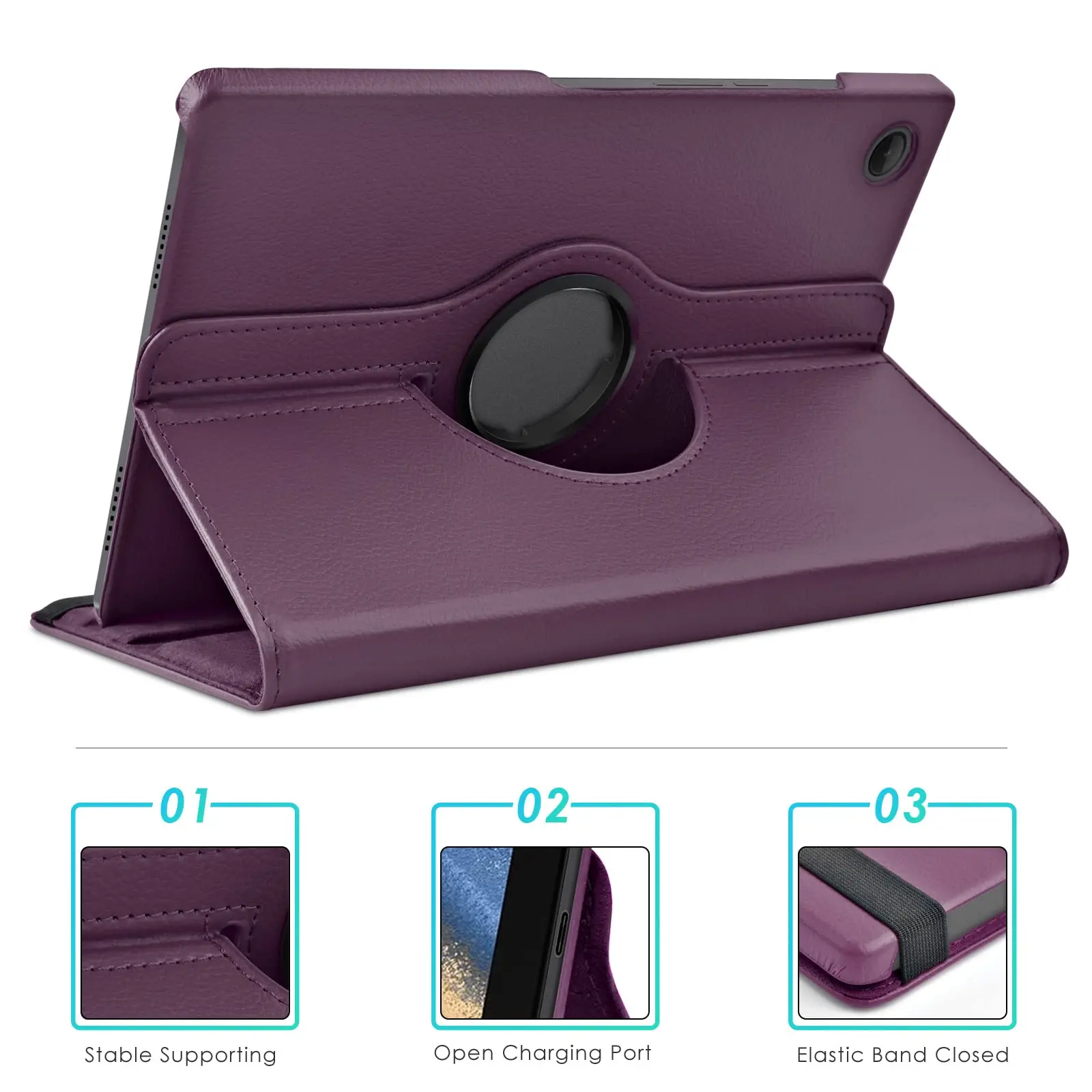 Enhanced PU Leather 360 Rotating Stand Case