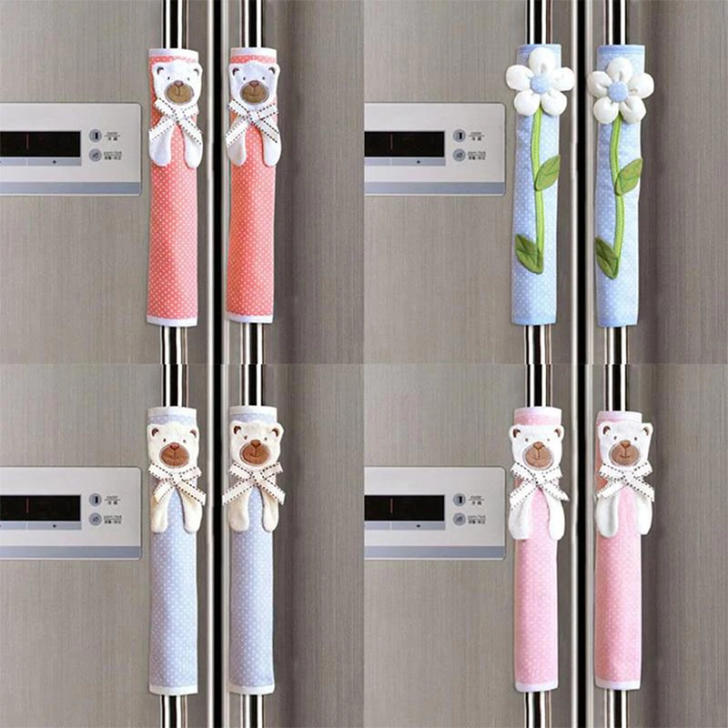 1Pc Fabric Polka Dot Doorknob Gloves Cloth Handle door knob covers door handle covers Door Fridge Home Cover Handle