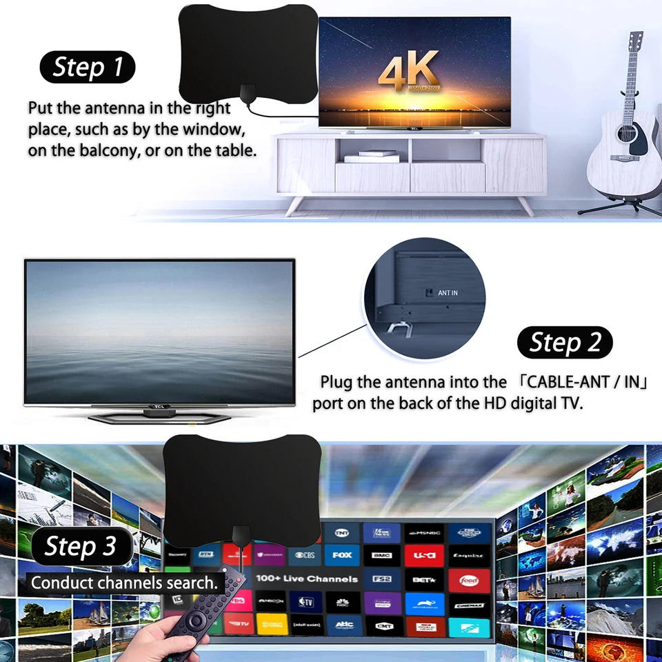 Antenna Digale Per Smart TV Interna 5000 Miglia 4K HD TV - Foto 6