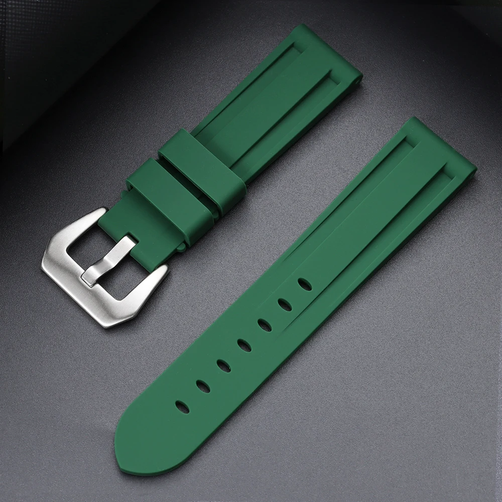 Silicone Rubber Waterproof Sport Watch Band Replacement