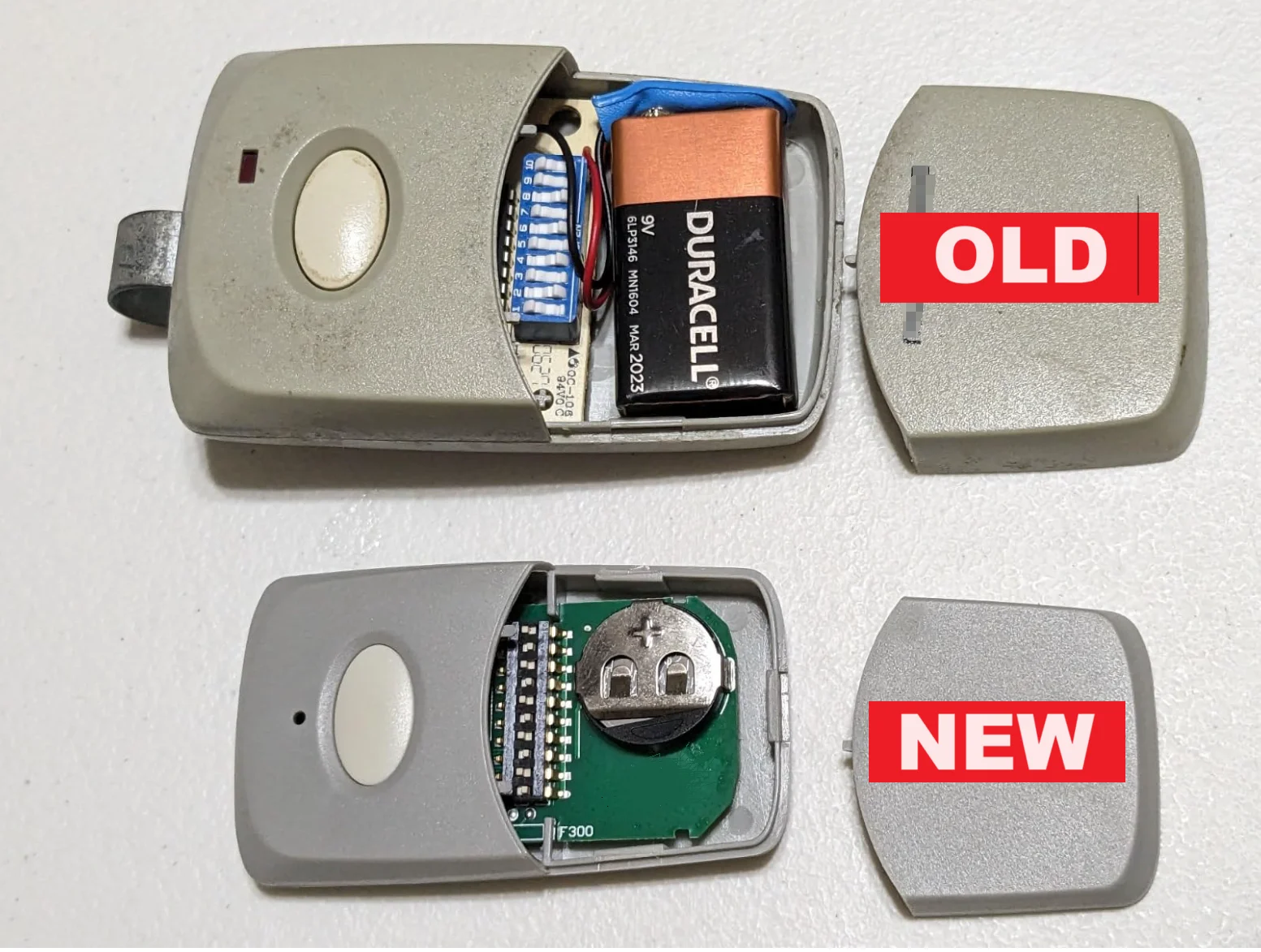 Replacement for Multicode 3089 Garage Gate Door Opener Remote Transmitter 308911,MCS308911,10 dip switch 300mhz,Grey 4