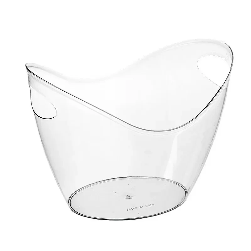 Large Clear Ice Bucket with Handle for Wine and Champagne Chilling