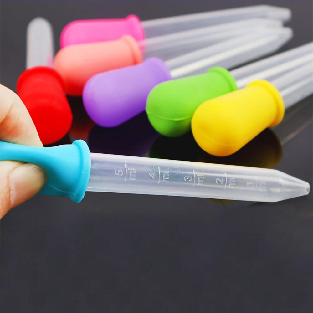 Silicone world 5ml Silicone Plastic Pipette Dropper Feeding Medicine Liquid Eye Ear Pipette Dropper Lab Experiment Supplies Tool