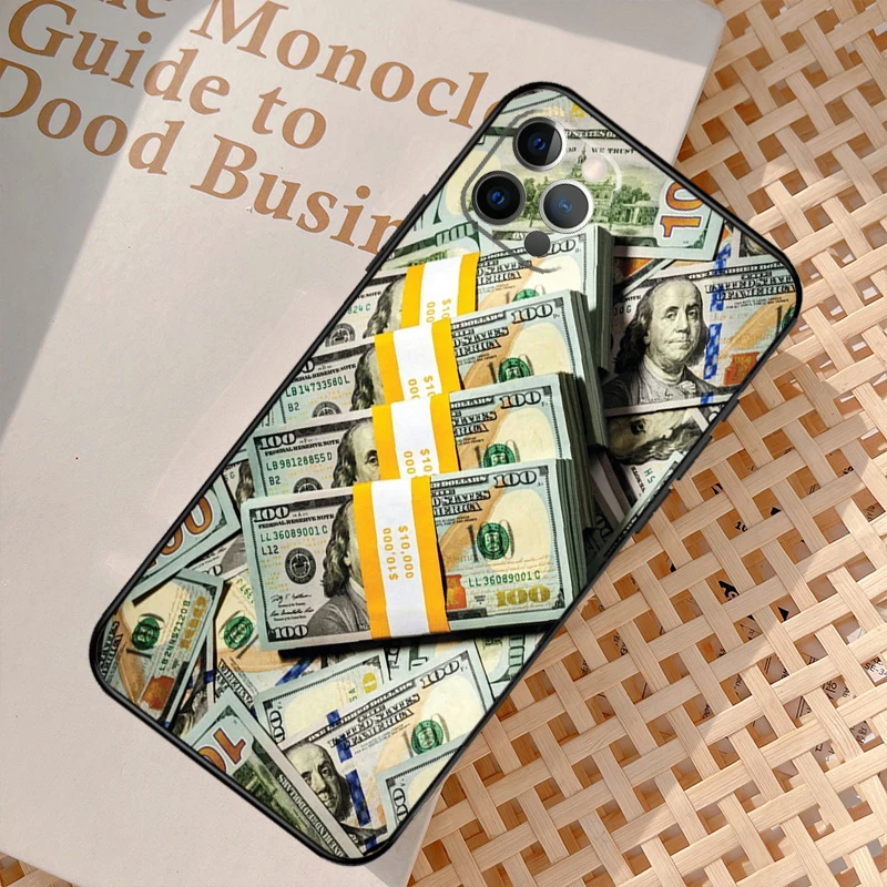 Casing penutup uang dolar, sarung HP untuk iPhone 16 13 11 12 14