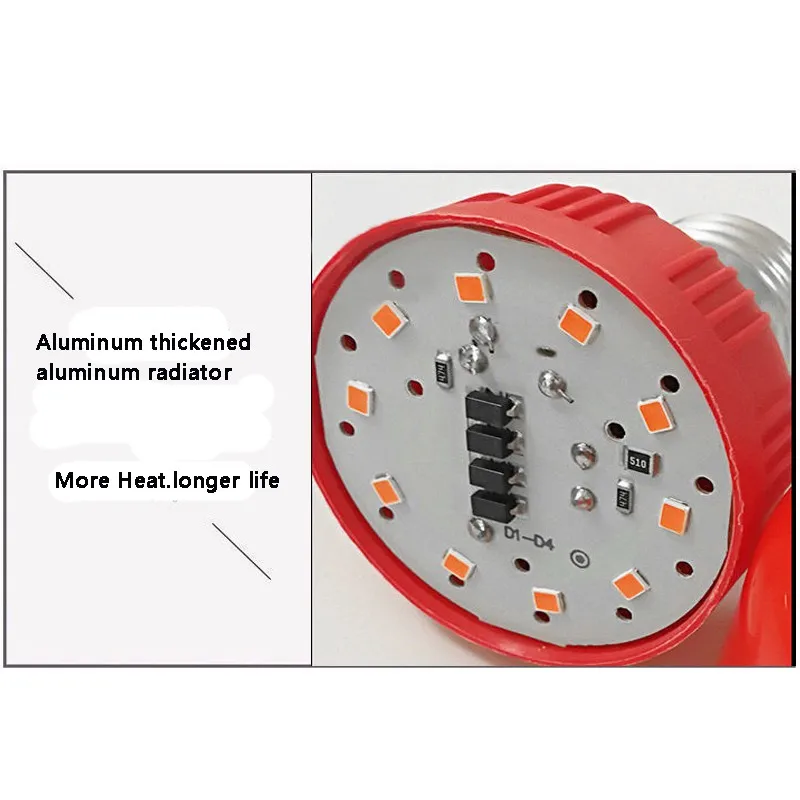 빨간색 고전력 LED 전구 램프 E27 220V 5W 20W 30W 50W 고휘도 스포트라이트