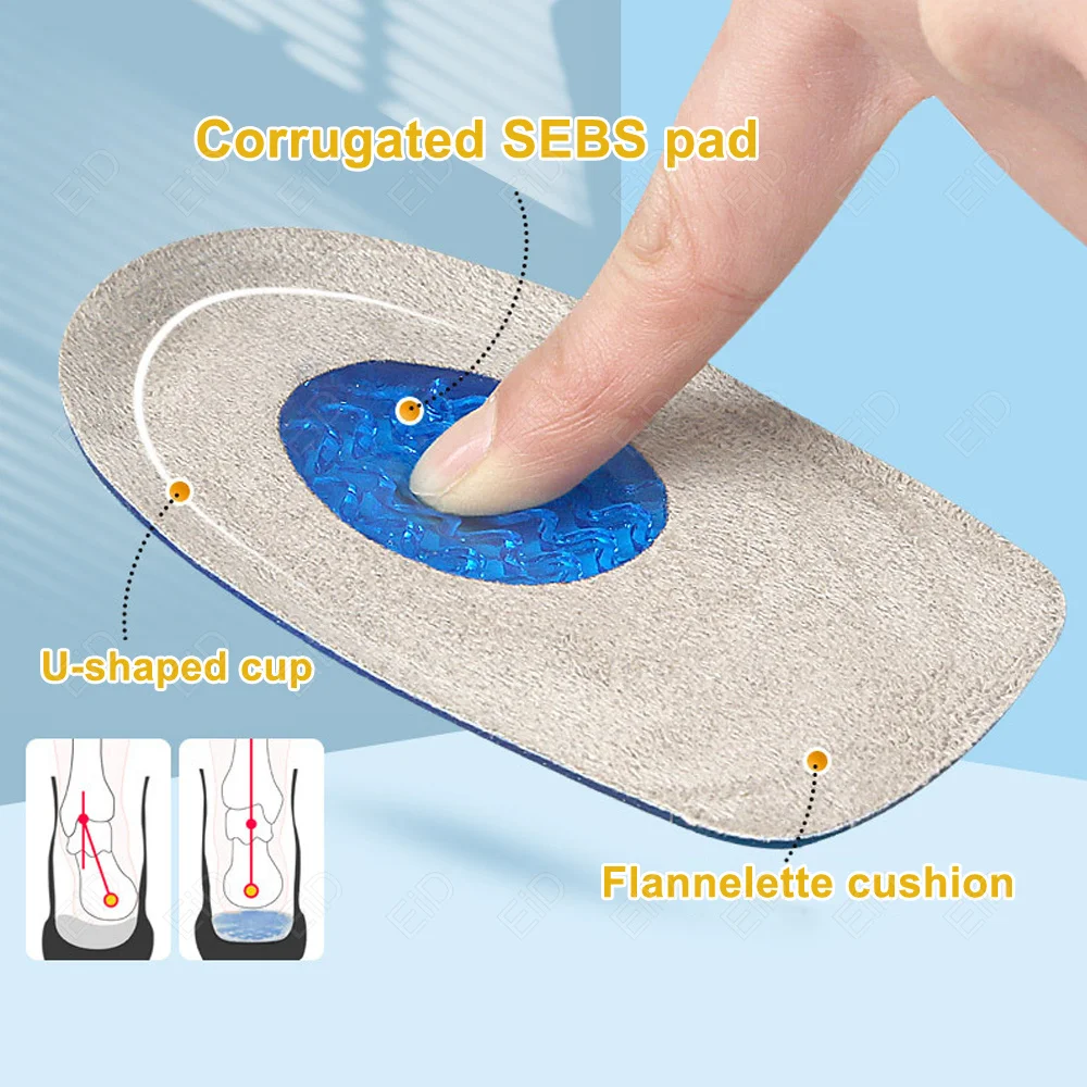 EiD Silikon-Gel-Einlegesohlen, Fersenkissen für Fußsohlen, lindern Fußschmerzen, Schutz, Spur-Stützschuhe, Polster, Fußpflege-Einlagen, Unisex – Detail 4